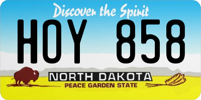 ND license plate HOY858
