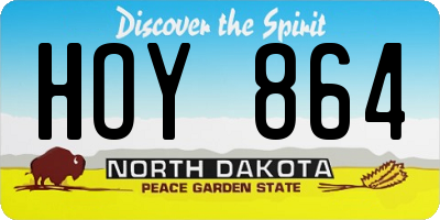 ND license plate HOY864