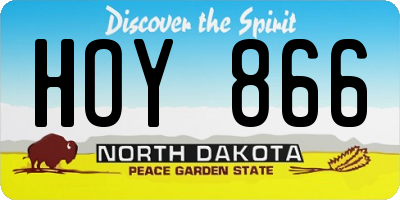 ND license plate HOY866