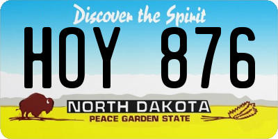 ND license plate HOY876