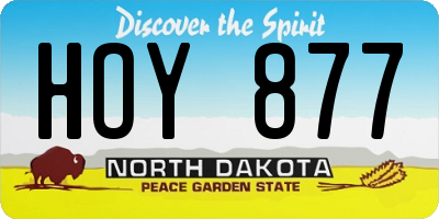 ND license plate HOY877