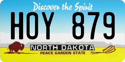 ND license plate HOY879