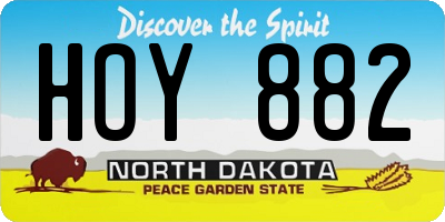 ND license plate HOY882
