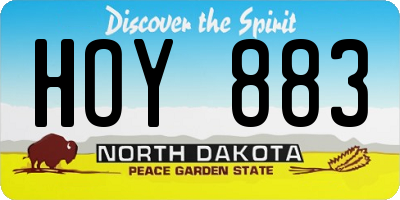 ND license plate HOY883