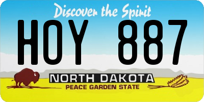 ND license plate HOY887
