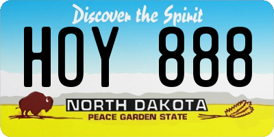 ND license plate HOY888