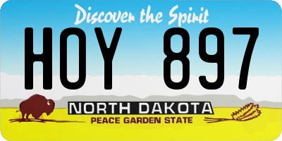 ND license plate HOY897