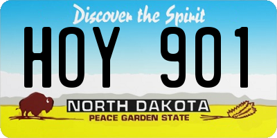 ND license plate HOY901