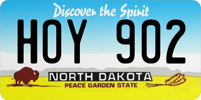 ND license plate HOY902