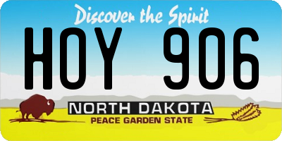 ND license plate HOY906