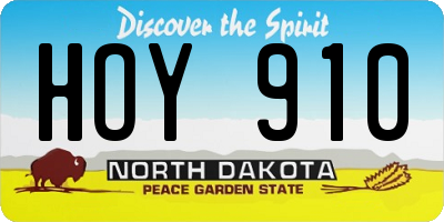 ND license plate HOY910