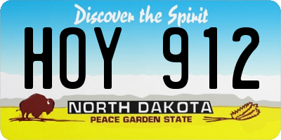 ND license plate HOY912