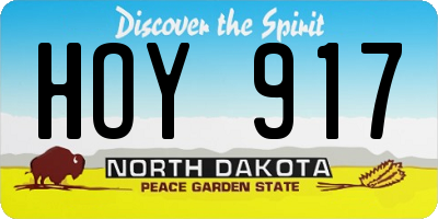ND license plate HOY917