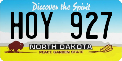 ND license plate HOY927
