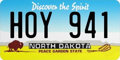 ND license plate HOY941