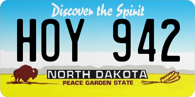 ND license plate HOY942
