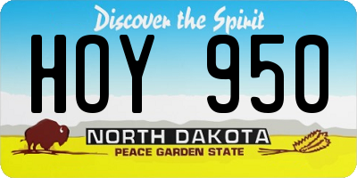 ND license plate HOY950