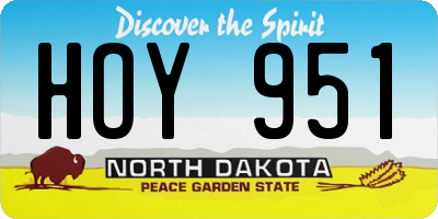 ND license plate HOY951