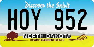 ND license plate HOY952