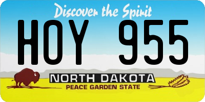 ND license plate HOY955