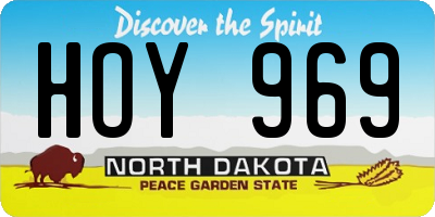 ND license plate HOY969
