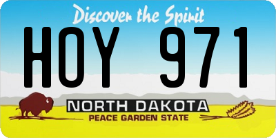 ND license plate HOY971