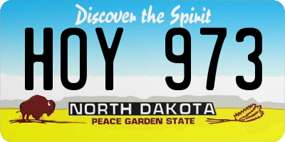ND license plate HOY973