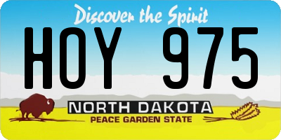 ND license plate HOY975