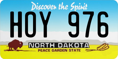 ND license plate HOY976