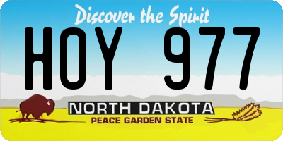 ND license plate HOY977