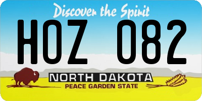 ND license plate HOZ082