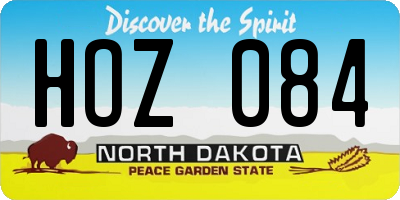 ND license plate HOZ084