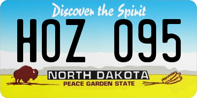 ND license plate HOZ095