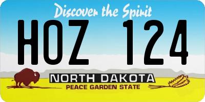ND license plate HOZ124