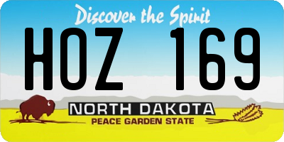 ND license plate HOZ169