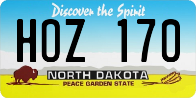 ND license plate HOZ170