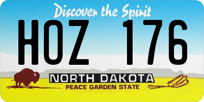 ND license plate HOZ176
