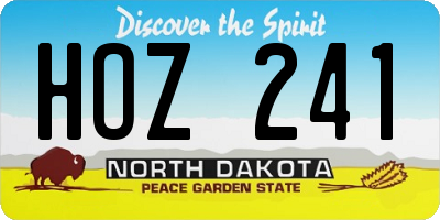 ND license plate HOZ241