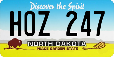 ND license plate HOZ247