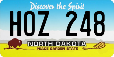ND license plate HOZ248