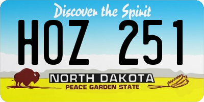 ND license plate HOZ251