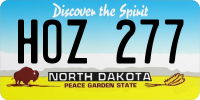 ND license plate HOZ277