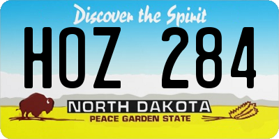 ND license plate HOZ284