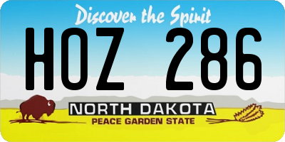 ND license plate HOZ286