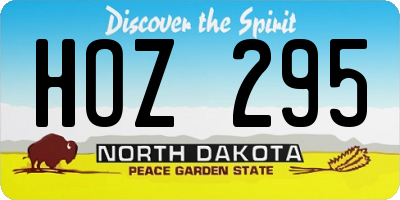 ND license plate HOZ295