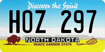 ND license plate HOZ297