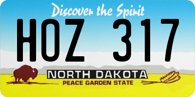 ND license plate HOZ317