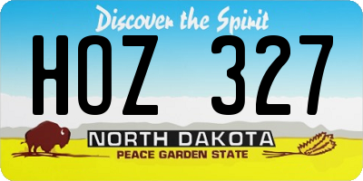 ND license plate HOZ327