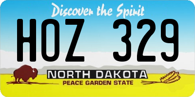 ND license plate HOZ329