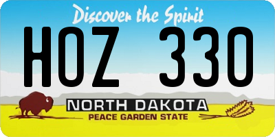 ND license plate HOZ330